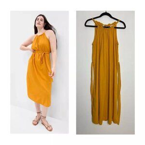 GAP Petite Relaxed Linen Halter Midi Dress
